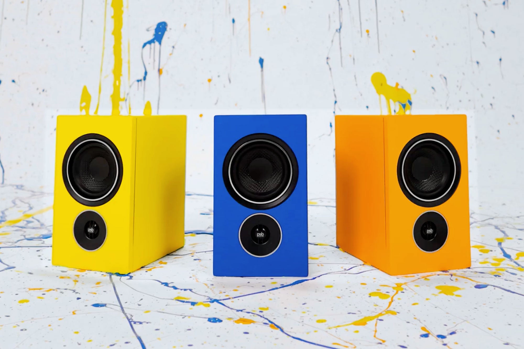 PSB Speaker Alpha iQ Gelb, Blau und Orange