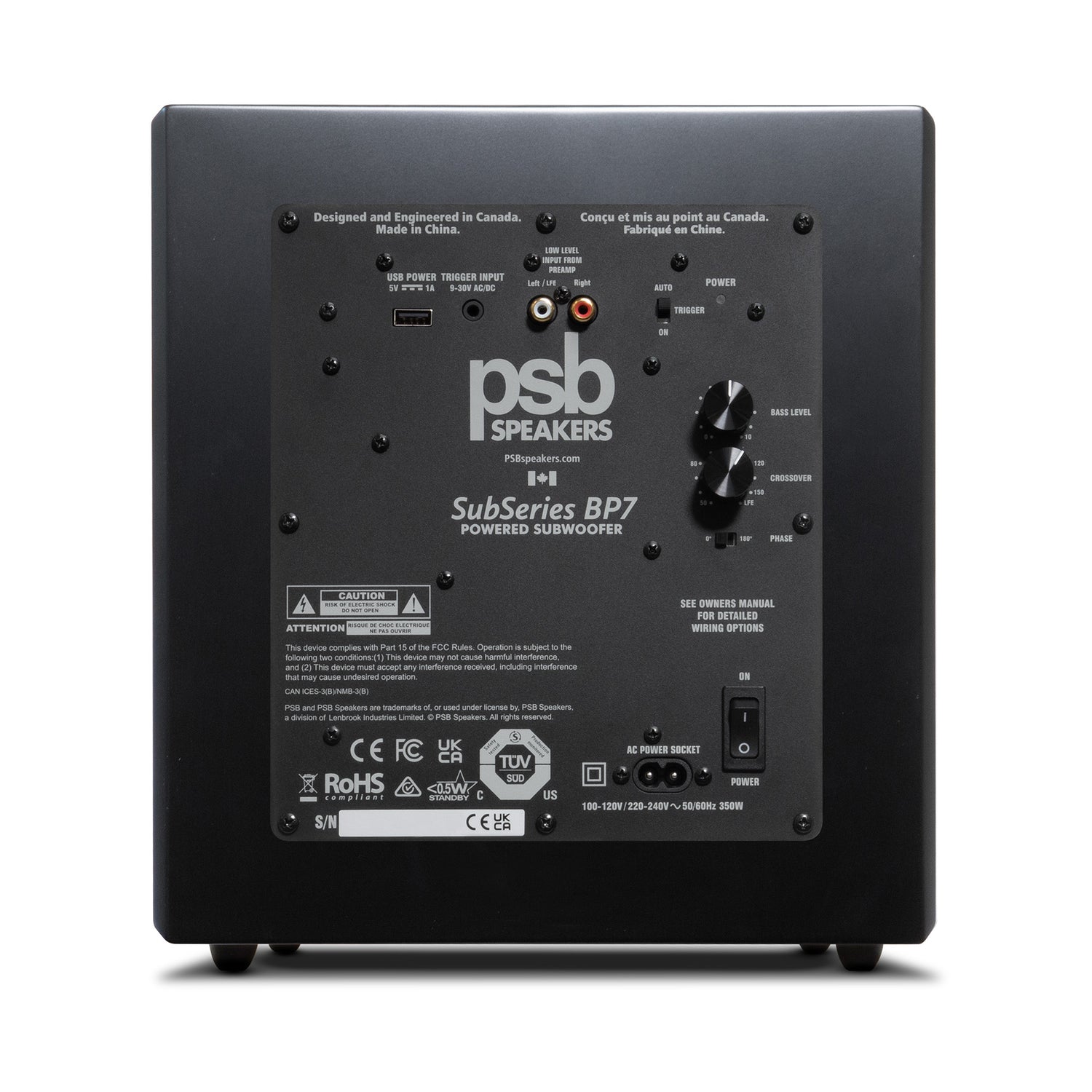PSB Speakers SubSeries BP7 Subwoofer Rückseite